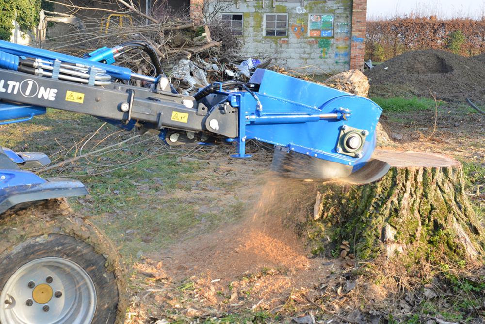 Swing stump grinder