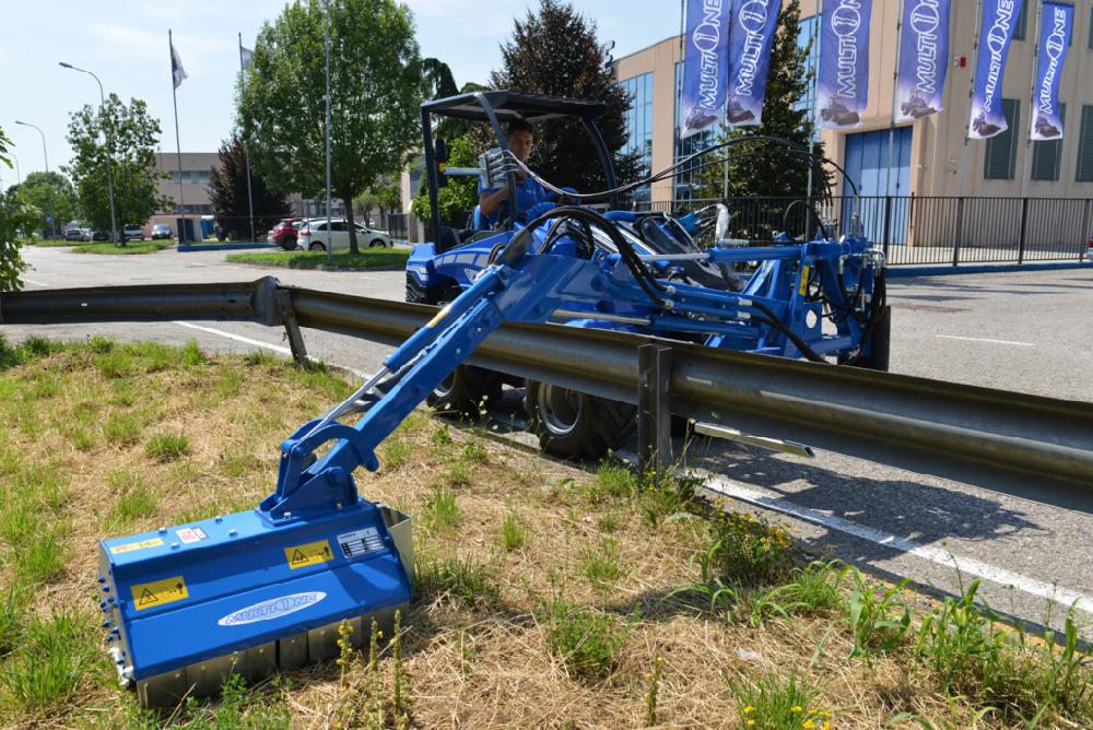Side boom with flail mower