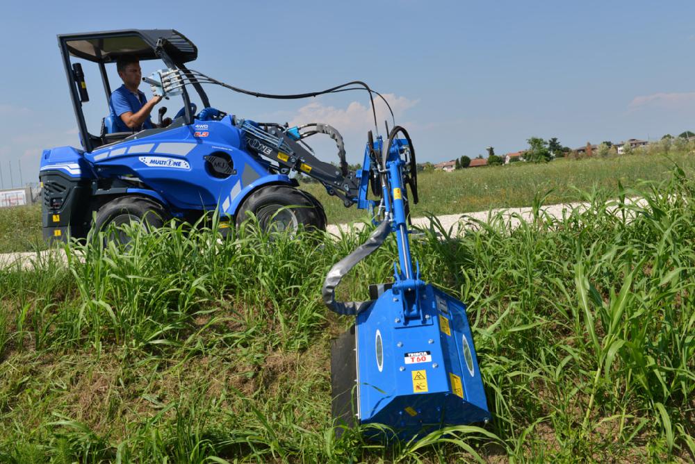 Side boom with flail mower