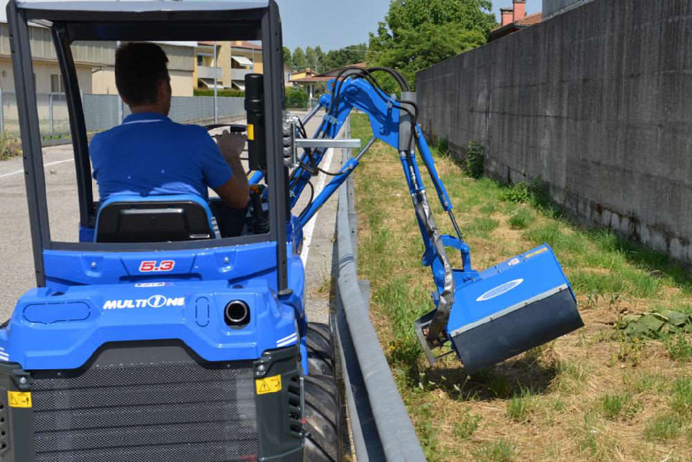 Side boom with flail mower