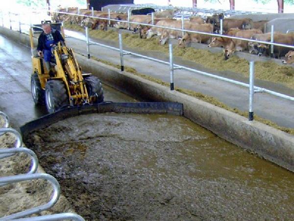 Inverse feed-and manurescraper