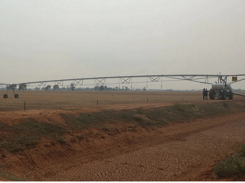 Linear irrigator control and flow and position monitoring